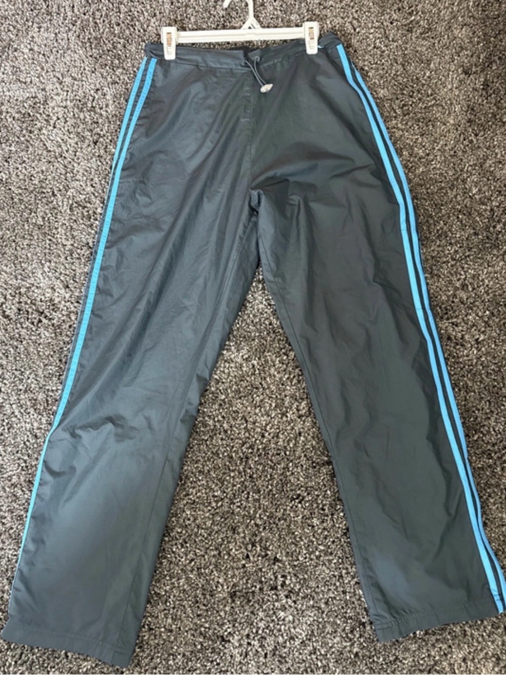 adidas Black Track Pants with Blue Side Stripes